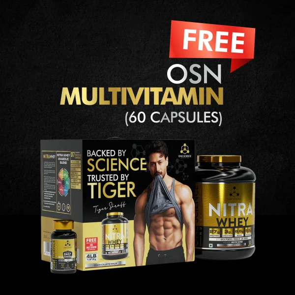 One Science Nitra Whey Protein 4 LB with free Daily Multivitamins 60 Capsules combo pack
