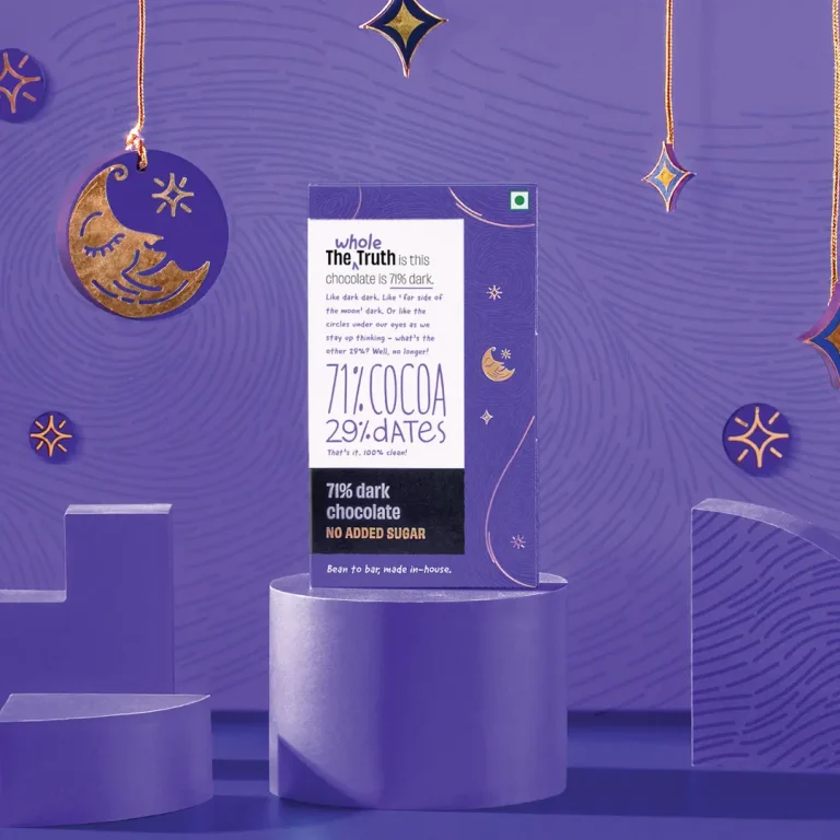 The Whole truth 71% Dark Chocolate Sweetened with Dates pack of 3 ( free delivery )