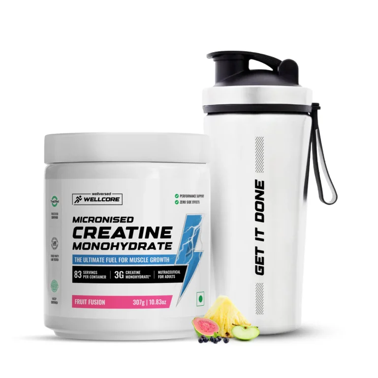 Wellcore � Micronised Creatine Monohydrate 83 Servings + premium wellcore steel shaker | Muscle Growth & Recovery | combo offer ( FREE DELIVERY )